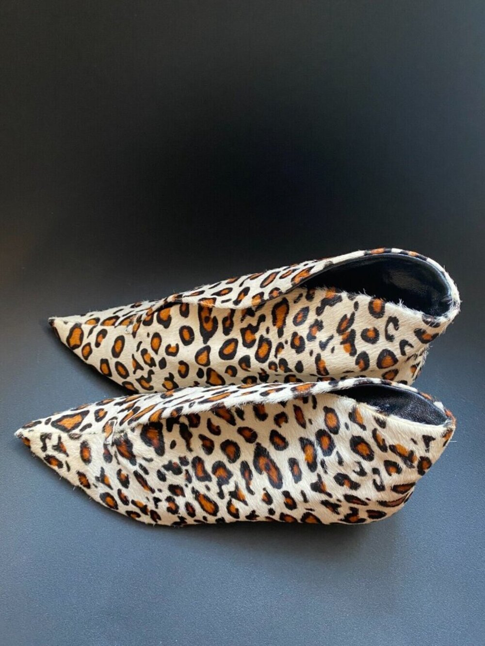New HANDMADE Genuine Leather Animal Print Kitten Heel Bootie Boots NYC Designer - Picture 4 of 14